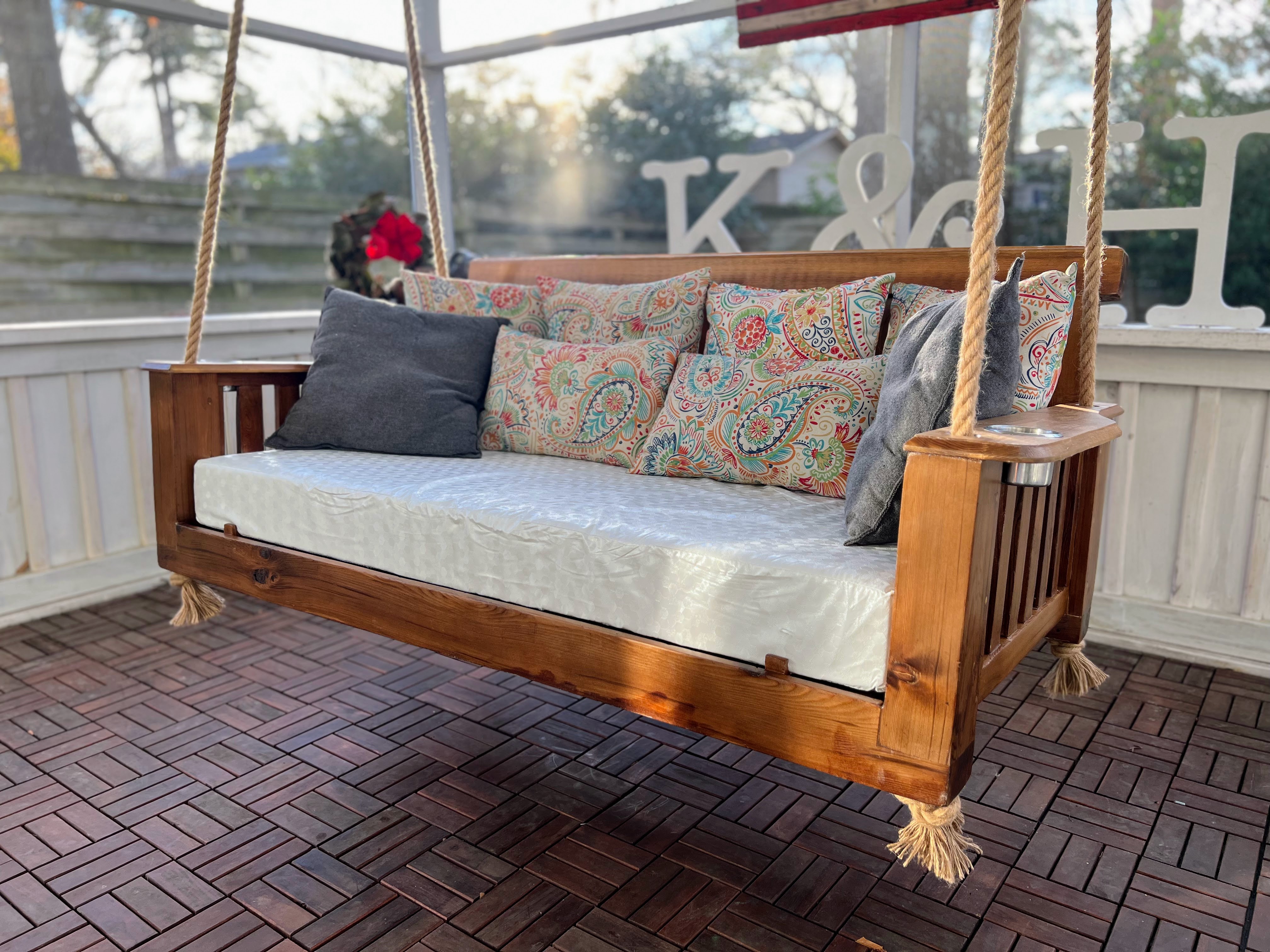 Cozy Cedar Porch Swing